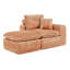 Canapé modulaire Comfy de 107 po avec méridienne réversible avec coussins réversibles orange, siège moelleux, structure modulaire, accoudoirs carrés, 4 sièges, espace principal sans assemblage requis, canapé, divisé