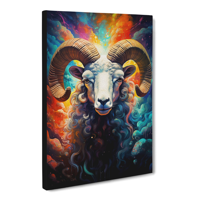 Ram Sheep Futurism - Wrapped Canvas, 60cm H x 40cm W x 3cm D