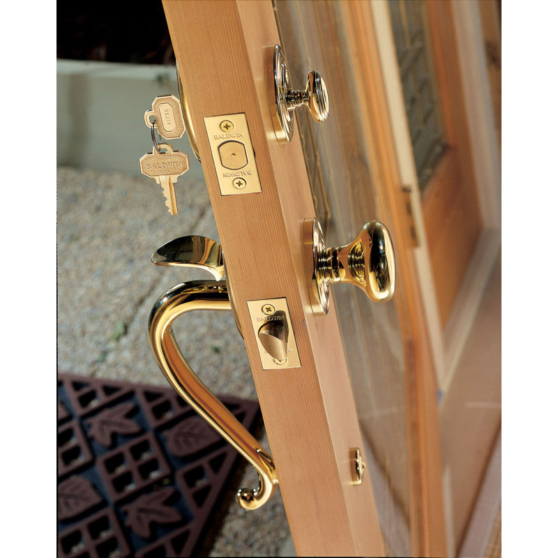 Logan Handleset with Double Cylinder Deadbolt and Door Lever and Rosette, Yes