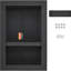 Niche de douche à double tablette 16 po x 24 po pour salle de bain, coins carrés encastrés, rangement pour savon noir scellé, 100% imperméable avec de la mousse extrudée, adhérence multi-processus, facile à installer