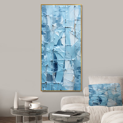 Blue Frosty Collage II - Abstract Collages, art mural