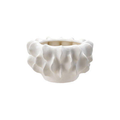Stoneware Sculptural Planter, Matte White
