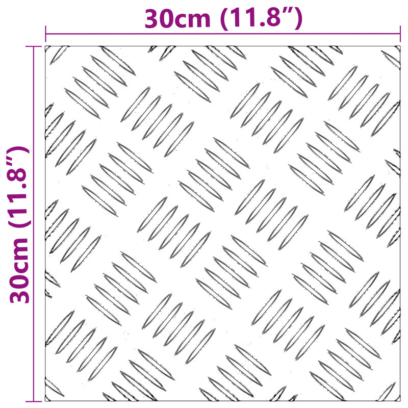 Stair Treads Silver Aluminium 0.2 Cm Aluminium Tread, Square 30cm