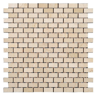 Crema Marfil 0.63 in. x 1.25 in. Marble Tile