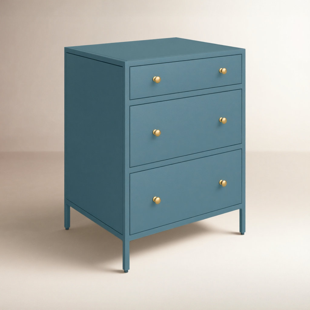 Walee 3-Drawer Nightstand, Blue
