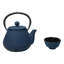 Petite théière en fonte 10 oz avec 4 petites tasses à thé Royal Blue