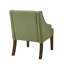 Chaise d'appoint Mid-Century moderne en lin vert lime avec pieds en bois