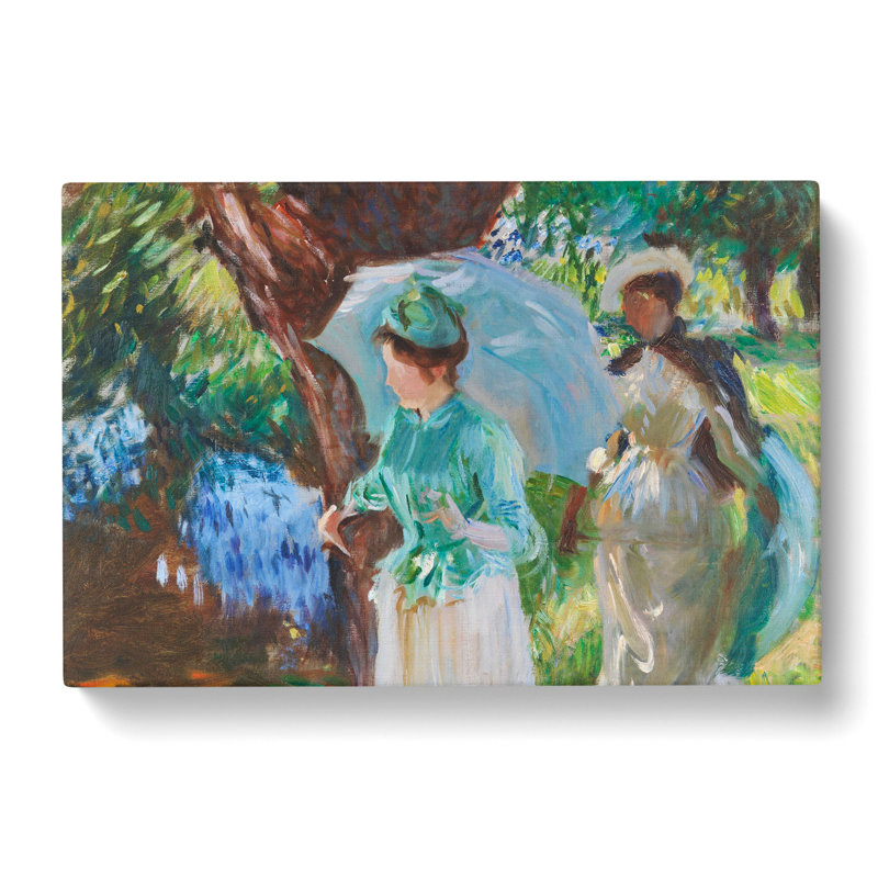 Two Girls With Parasols by John Singer Sargent - Wrapped Canvas Painting, 40cm H x 60cm W x 3cm D
