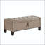 Banc repose-pieds en lin avec capitonnage à boutons et charnière de sécurité - Lin-129894719-129894722