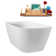 68.5" Streamline Soaking Glossy White Freestanding Tub and Tray With Internal Drain