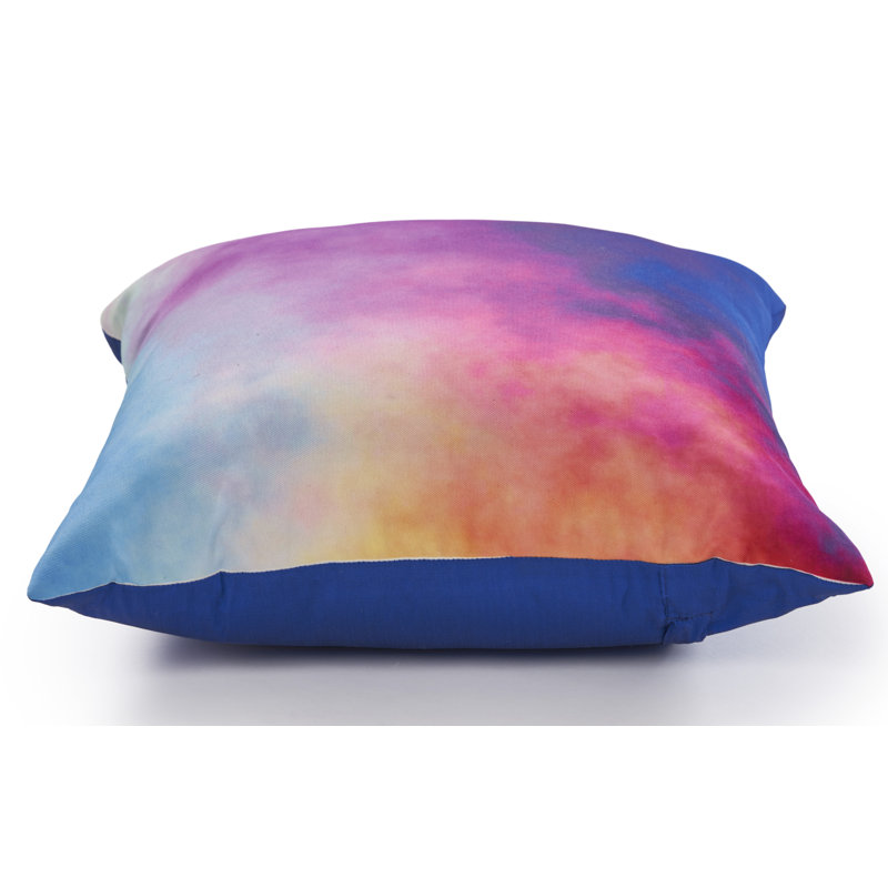Housse de coussin intérieure / extérieure en polyester abstrait, Rose / mauve / bleu abstrait
