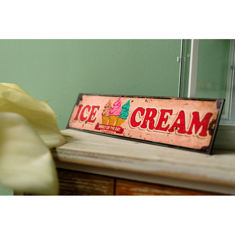Ice Cream Advertisement on Metal