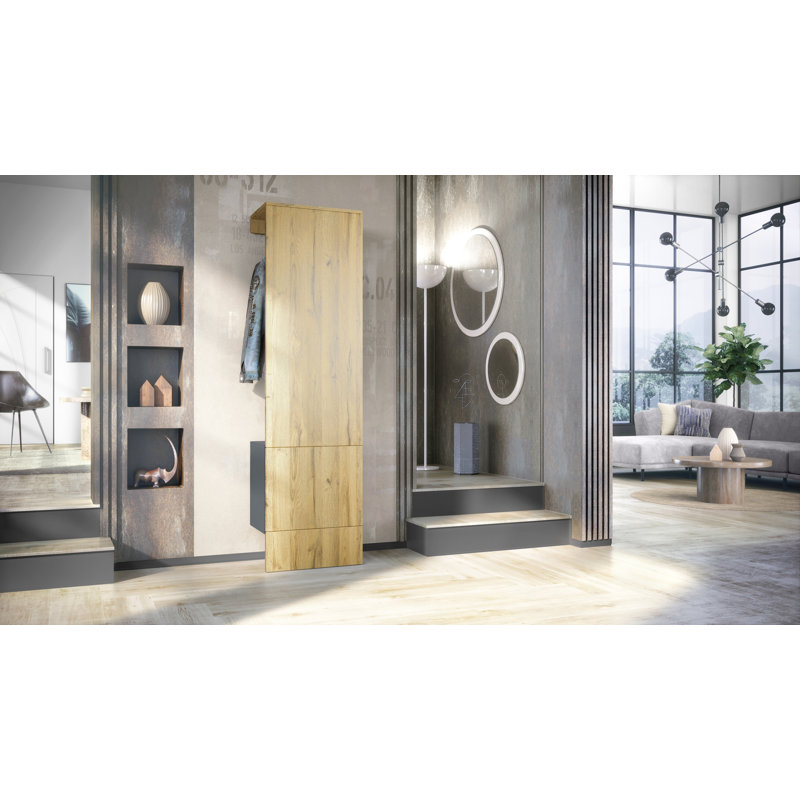 Chappa 52 cm W Hallway Set, Natural oak