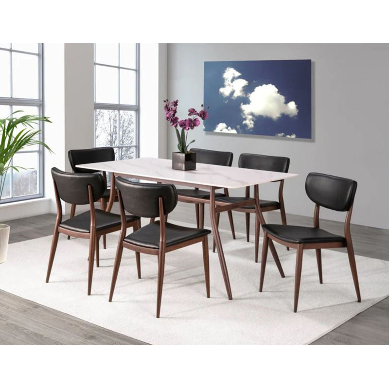 18'' H Faux Leather Upholstered Metal Side Chair, Black