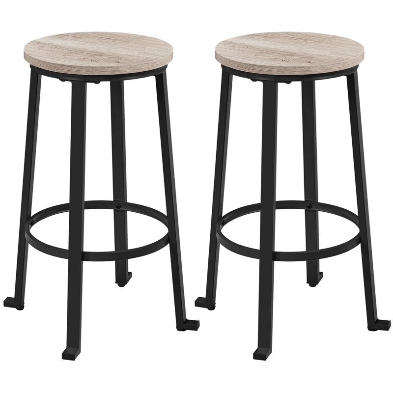 Khadijah Counter Stool with Metal Frame, Bar Stool (29.5” Seat Height), Rustic Brown