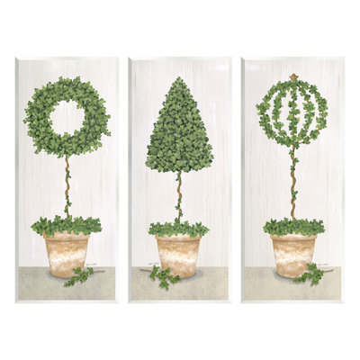 " Potted Topiary Plants Gardening Botanicals " by Annie LaPoint 3 - Pieces