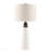 Triangular Ceramic And Wood Table Lamp