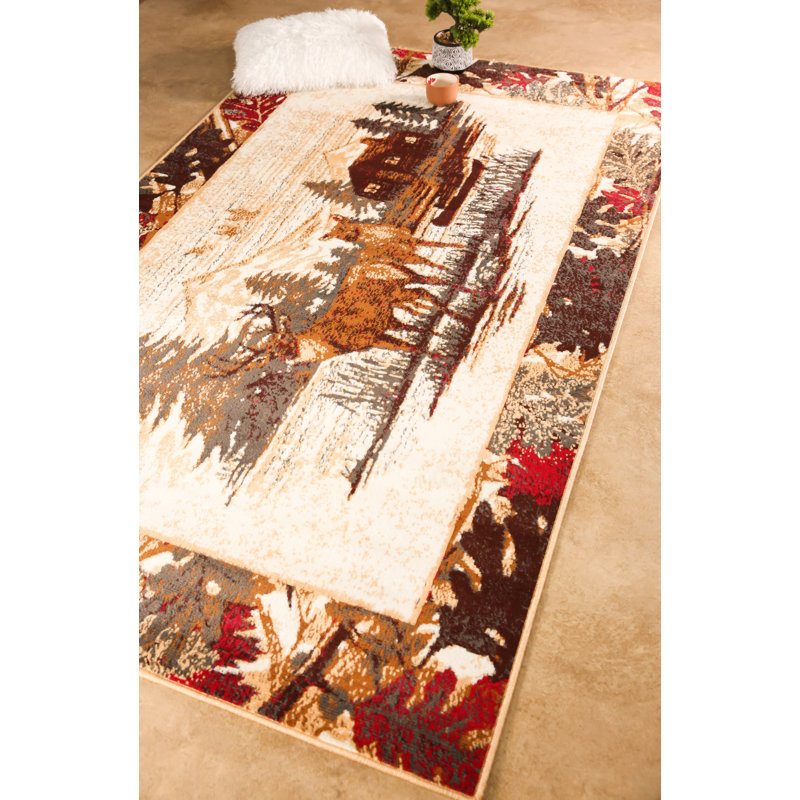 Tapis brun / beige Humiston, Rectangle 2 pi x 4 pi