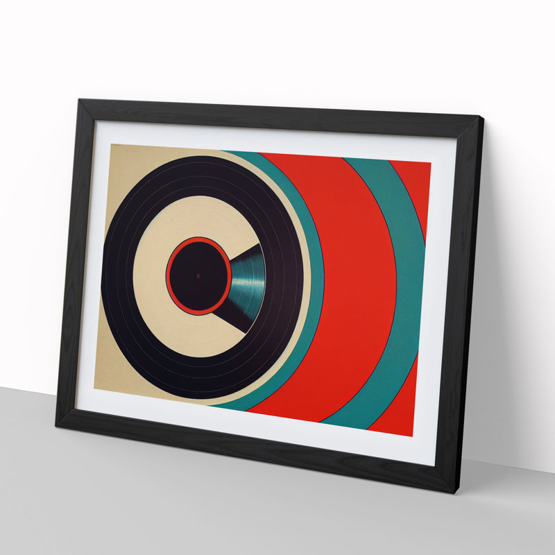 Vinyl Record Art Deco Vol.2 Abstract - Framed Print, Black, 46cm H x 64cm W x 2cm D