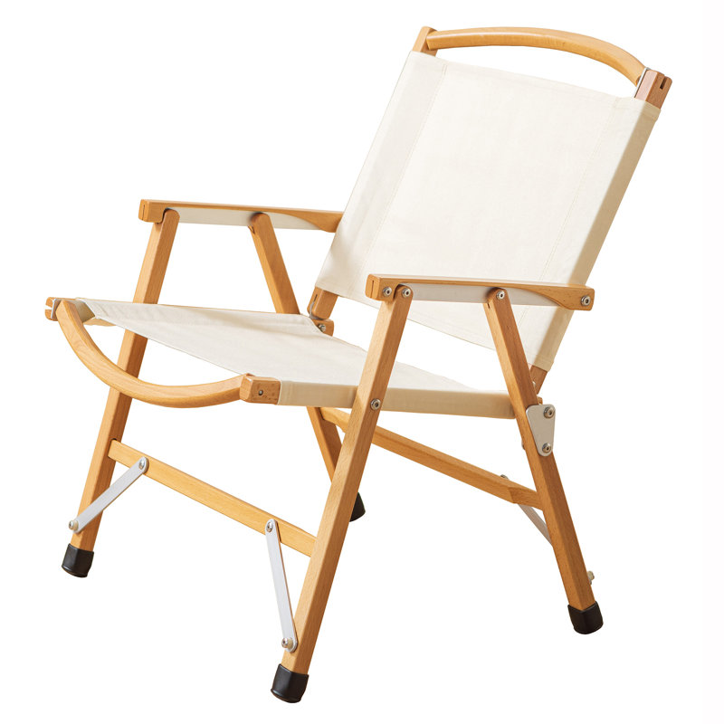 Portable Folding Camping Chair Beechwood Beach Chair For Camping, Lawn, Hiking, Sports, Hunting, Fishing, Patio & Backyard, 360 Lbs Capacity With Carry Bag(white)