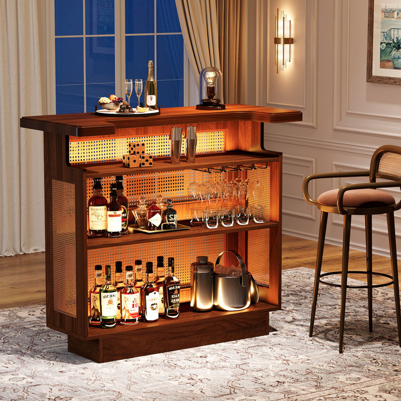 Minkley 47.2'' Home Bar, Brown