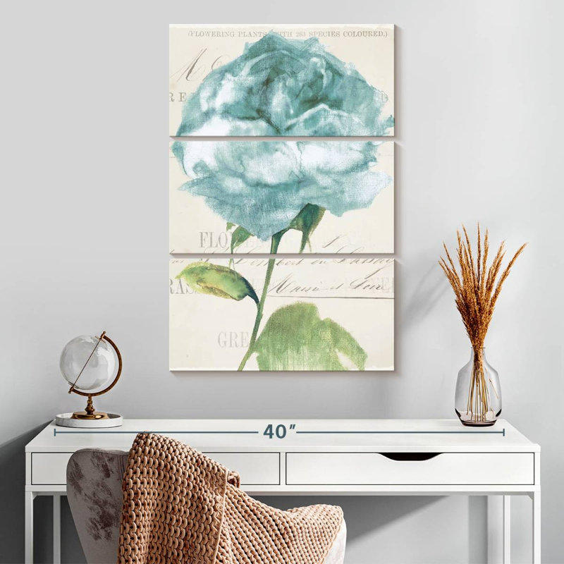 Harnek antique floral II bleu rétro, H 32 po x l 20 po