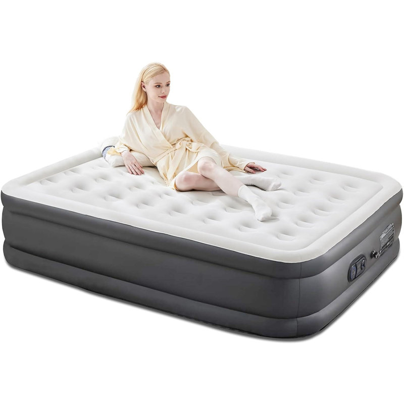 Air Mattress Twin With Built In Pump, 16-Inch Raised Inflatable Blow Up Camping Bed, Self-Inflating Portable Colchones Inflables For Guests, Home, And Travel, 660Lbs Weight Capacity