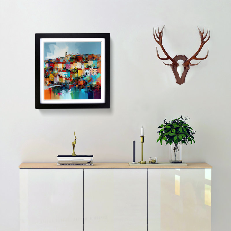 City Of Bristol Abstract Art - Framed Print, Black