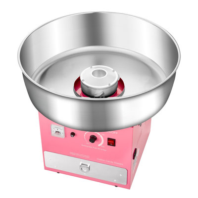 Electric Cotton Candy Machine, 1000W Commercial Candy Floss Maker with 20.5 in Stainless Steel Bowl, Sugar Scoop, and Drawer, Easy Home Use, Perfect for Kids Birthday, Family Party, Pink