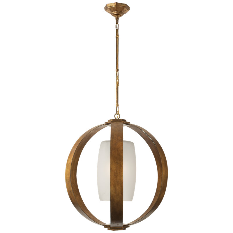 1 - Light Pendant, Golded Iron, 32.75" H x 29.75" W x 29.75" D