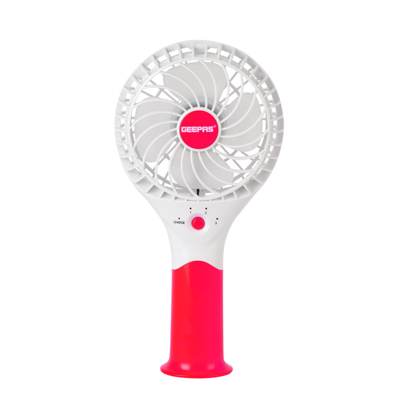 GEEPAS Rechargeable Fan | Mini Portable USB Handheld Fan for Home Office Travel Outdoor Personal Use | 3 Speed Settings 8Hr Run Time | Ultra Quiet Lightweight Air Circulator | 2 Year Warranty