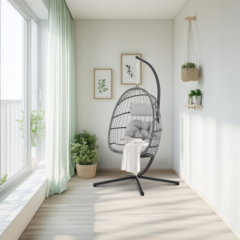 Balancelle avec support Iyanna, Gris, Gris/noir