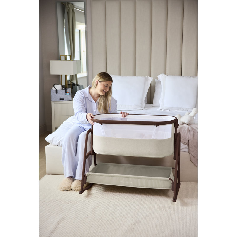 Bubba&Me Luxe Bedside Crib – Stone, Stone