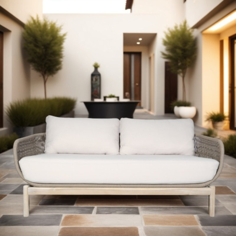 67" Acacia Outdoor Loveseat With Cushions