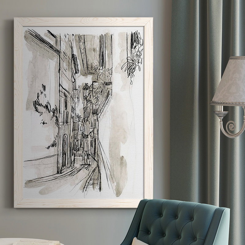 Manus Europe Street Sketches I, reproduction d'art sur toile, Blanc, H 37,5 po x l 27,5 po x P 1 po