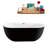 67" Streamline Freestanding Soaking Acrylic Bathtub With Drain and Bamboo Tray-62218762