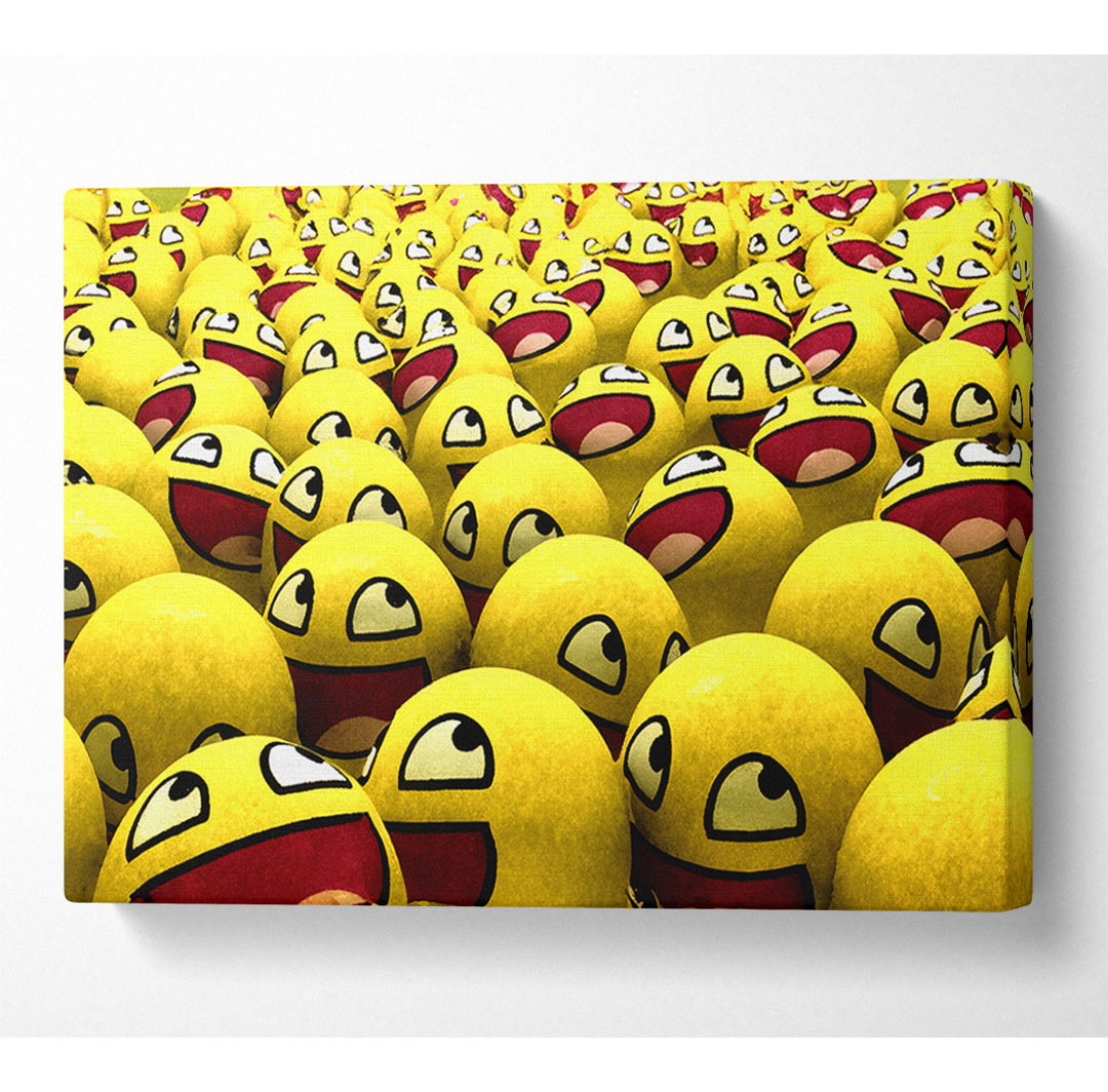 Lustige Smileys - Kunstdrucke auf Leinwand - Wrapped Canvas