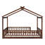 Structure de lit en bois pleine grandeur avec clôture, noyer, pour et les adolescents, fabrication en pin massif, lit de jeu en bois de pin, Sleep One-584315168