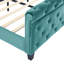 Lit-bateau tapissier en velours avec tête à oreilles et pied de lit Elowen-120419249-120419247