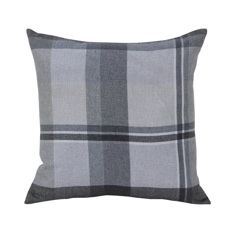 Avarayr Chequered Square Single Filled Scatter Cushion, Grey