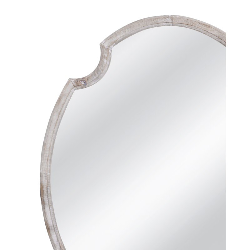 Fairvale Oval Wall Mirror with White-Washed Wood Frame – French Country