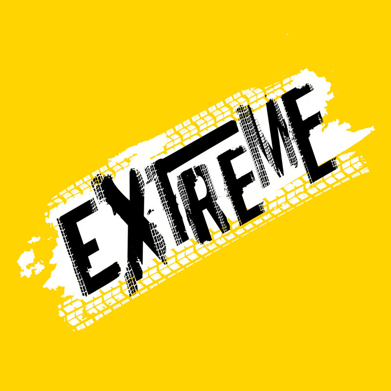 Extreme Offroad Lettering by Newannyart - Wrapped Canvas Print, 30cm H x 30cm W