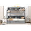 Lit superposé simple avec tablettes intégrées à côté du lit supérieur et inférieur et du tiroir de rangement, gris (ETA: 4.9, ancien SKU: GX000323AAE)-1528092765