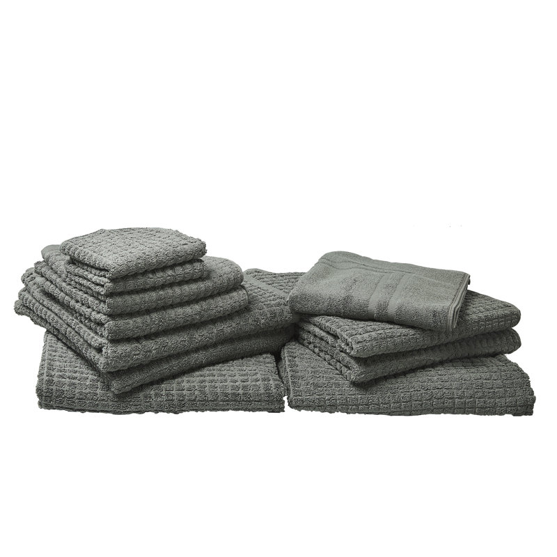 Aaban Midweight Waffle Mulit-Size Set, Grey