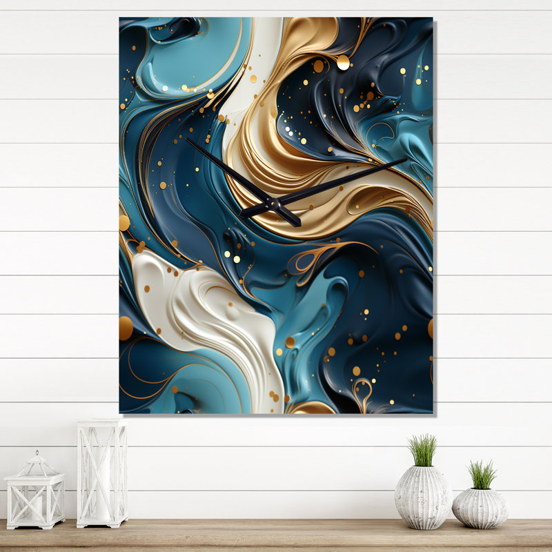 Veins Marble Pattern - Glam Wall Clock, Small