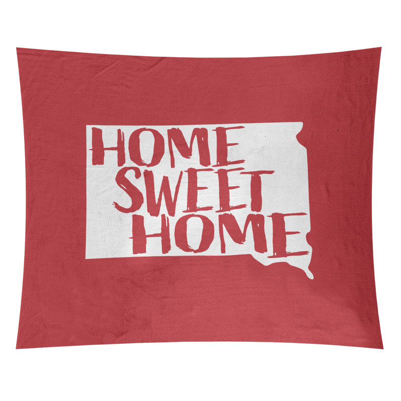 Tapisserie Home Sweet South Dakota, H 27,5 po x l 37,5 po, Rouge