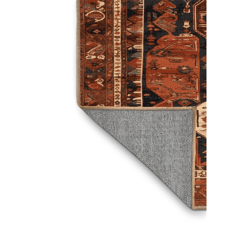 Machine Washable Persian Brown Area Rug, Rectangle 2' x 3'