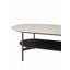 Table basse Table basse en céramique, table basse à double couche en panneau de fibres à densité moyenne pour le salon, céramique et tablette inférieure