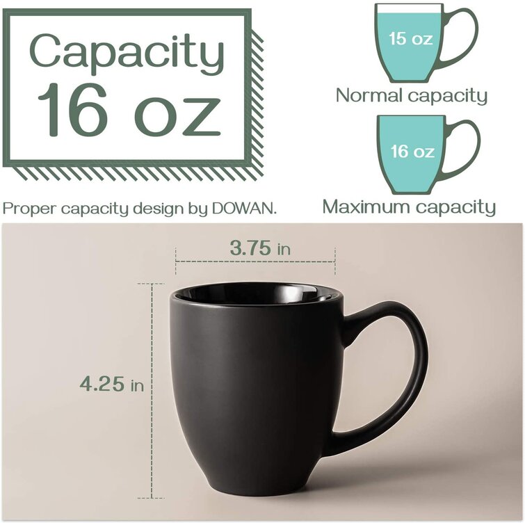 DOWAN Coffee Mugs Set of 6, 20 Ounce Ceramic Large-sized Coffee