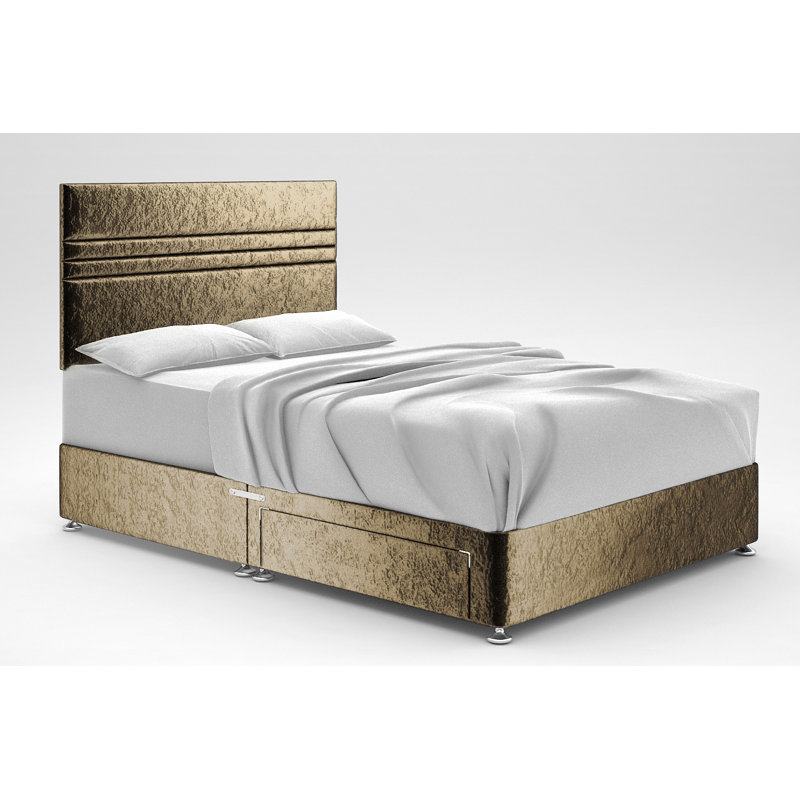 Ostara Upholstered Bed, 2 Drawers Same Side, Small Single (2'6), Truffle